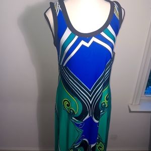 NY Collection Summer Turquoise  Sleeveless Stretch Maxi